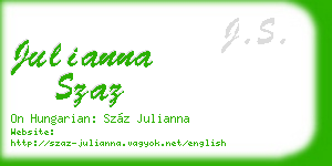julianna szaz business card